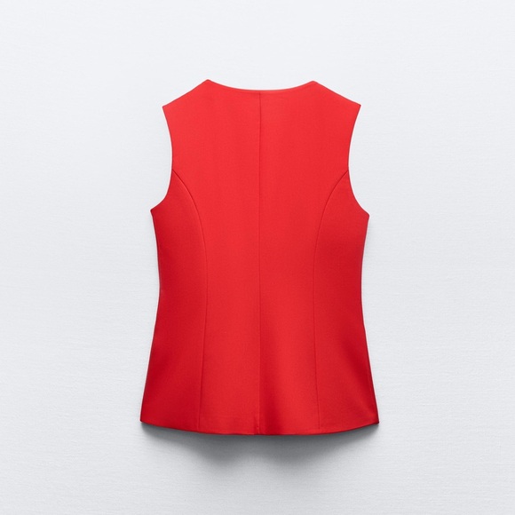 ZARA LINED BUTTON VEST + STRAIGHT LEG PANTS WITH SLIT SET - Picture 12 of 17